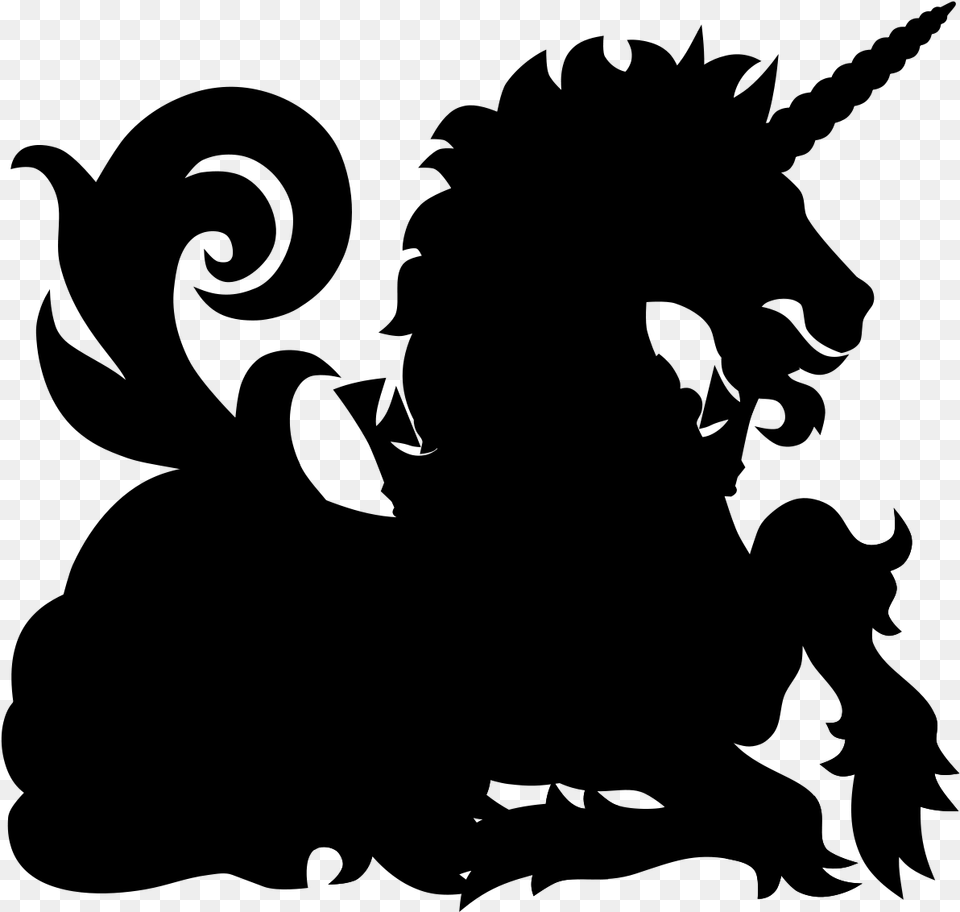 Mustang Unicorn Clip Art Silhouette Pattern, Gray Png Image