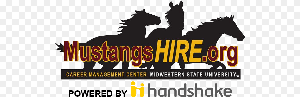 Mustangshire Career Management Center Msu Texas Handshake Logo, Scoreboard, Animal, Mammal, Horse Free Png