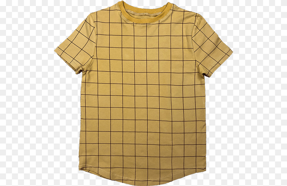 Mustard Grid Tee Active Shirt, Clothing, T-shirt, Sleeve, Home Decor Png Image