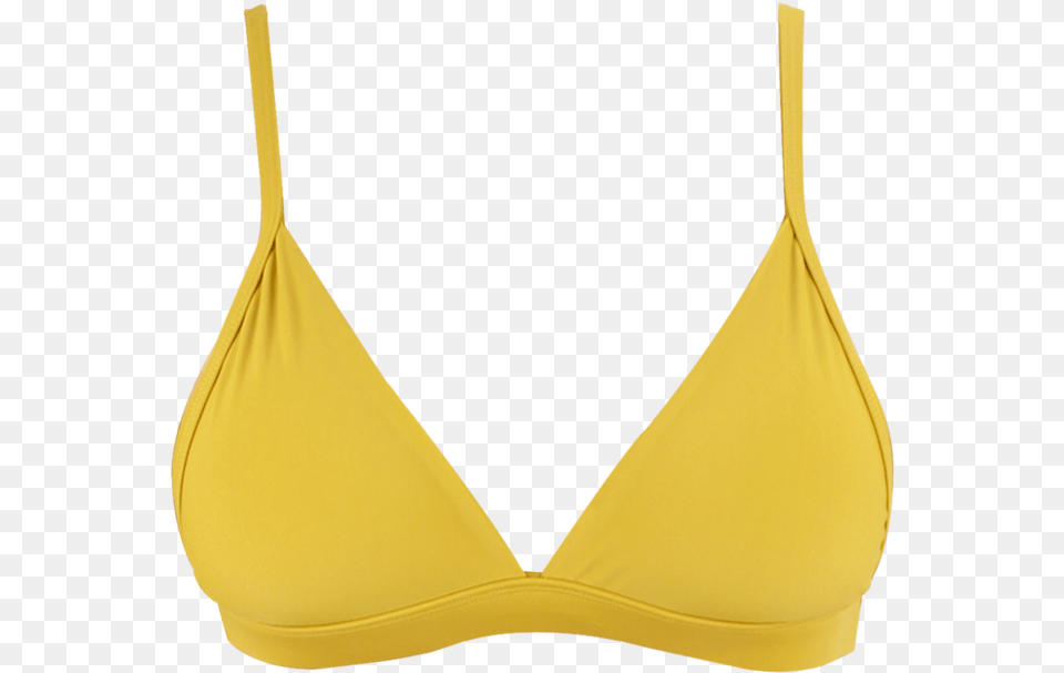 Mustard Triangle Bikini Top Brassiere, Bra, Clothing, Lingerie, Swimwear Free Png