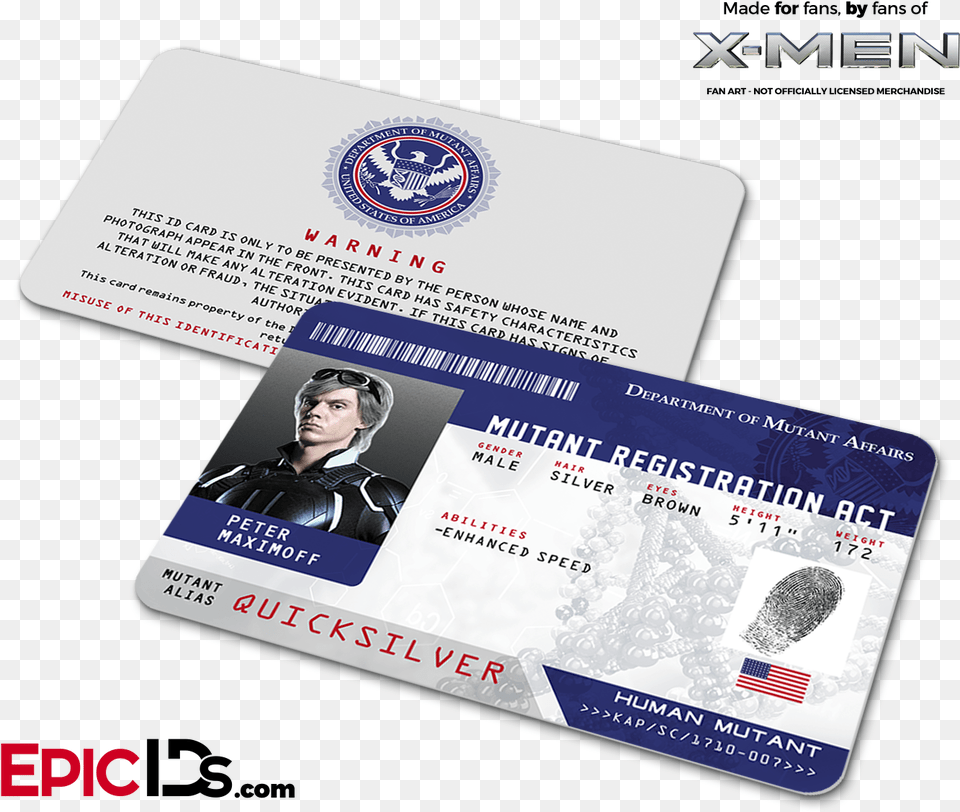 Mutant Registration Act 39x Men39 Identification Card Breakfast Club Inspired Brian Johnson Student Id, Text, Person, Man, Male Free Png