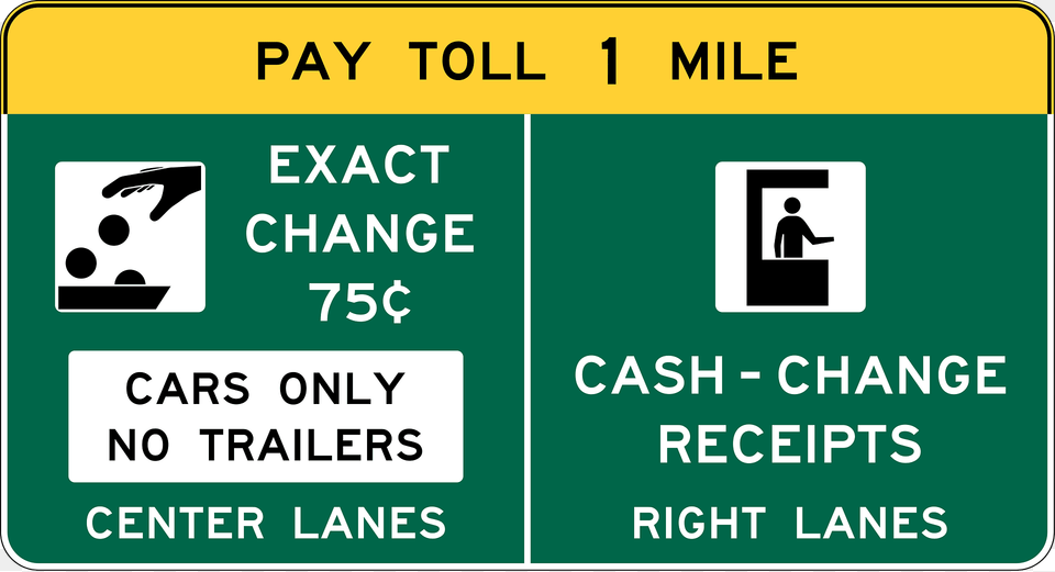 Mutcd Conventional Toll Plaza Advance Sign Clipart, Text, Person, Symbol Free Transparent Png