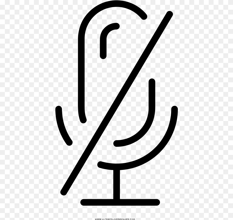 Mute Microphone Coloring, Gray Free Png