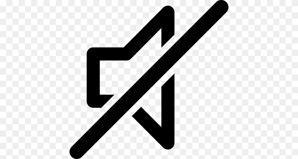 Mute Speaker Outlined Symbol With A Slash On It, Baton, Stick, Blade, Razor Free Png