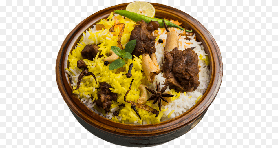 Mutton Biryani3 Steamed Rice, Food, Food Presentation, Meal, Dining Table Free Png