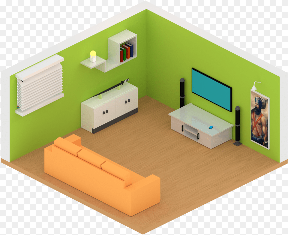 My 2nd Blender Project House, Architecture, Room, Living Room, Interior Design Png Image