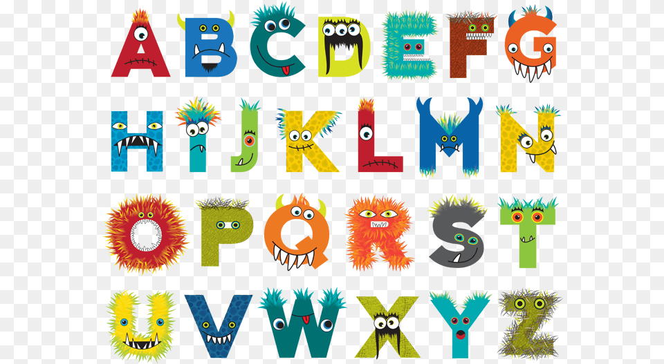 My Abc Book Clipart Library Stock 19 Alphabet Font Monsters, Text Free Png Download