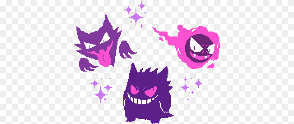 My Art Pixel Gengar Haunter Gastly Gengar Haunter Gastly, Purple, Graphics, Animal, Cat Png