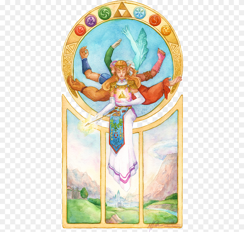 My Art Watercolor Legend Of Zelda Ocarina Of Time Oot Legend Of Zelda Adult, Wedding, Symbol, Person Free Transparent Png