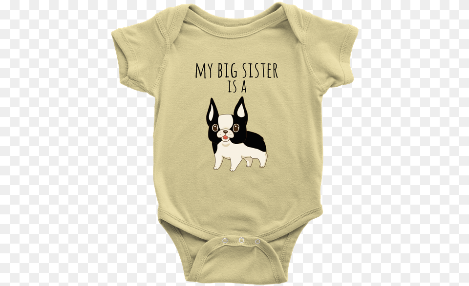 My Big Sister Is A Black And White French Bulldog Infant Rock What I Got Onesie, T-shirt, Clothing, Pet, Mammal Free Png Download