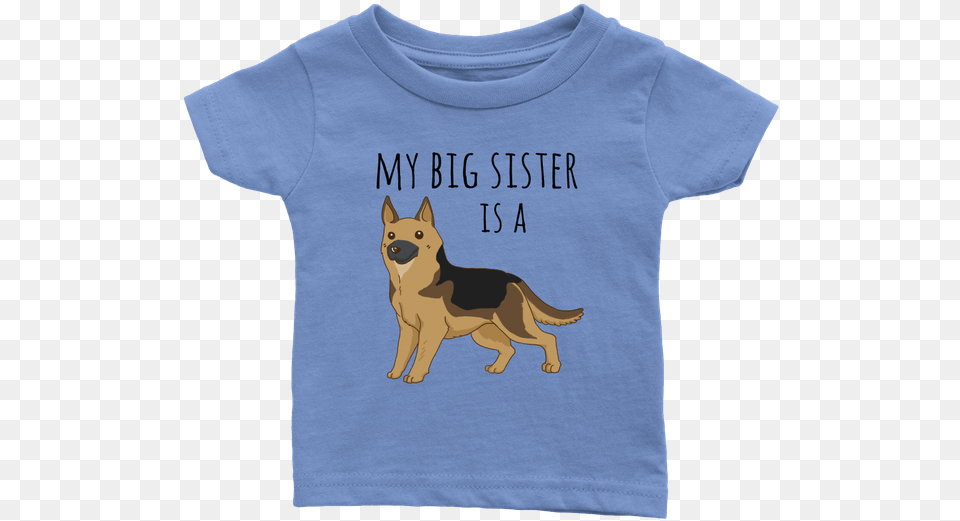My Big Sister Is A German Shepherd Baby T Shirt Funny Shirt, Clothing, T-shirt, Animal, Canine Png