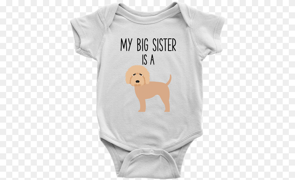 My Big Sister Is A Goldendoodle Labradoodle Baby Onesie Milk Monster Baby, Clothing, T-shirt, Animal, Canine Free Png Download