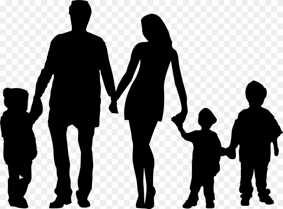 My Black Family My White Privilege Silhouette Of Family Of, Gray Free Png