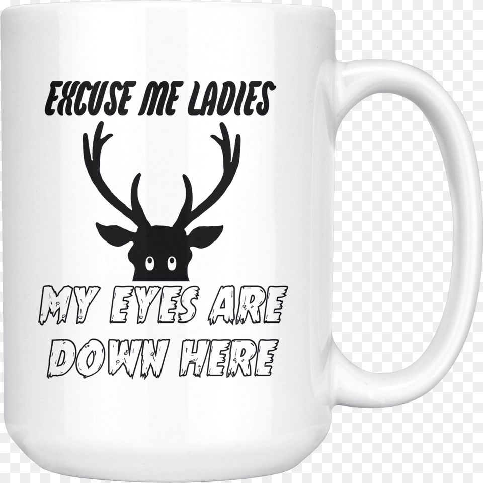 My Eyes Are Down Here Deer Antler Moose Head Coffee Mug, Cup, Animal, Antelope, Mammal Free Png Download