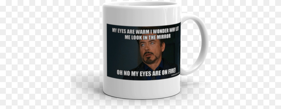 My Eyes Are Warm I Wonder Why Let Me Look In The Mirror Oh Fire, Cup, Adult, Male, Man Png