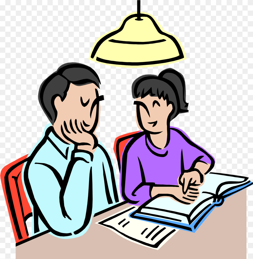 My Father Helps Me In My Homework, Reading, Book, Publication, Person Free Png Download