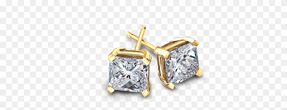 My Girl Diamond Studs In Yellow Gold Diamond, Accessories, Earring, Gemstone, Jewelry Free Png