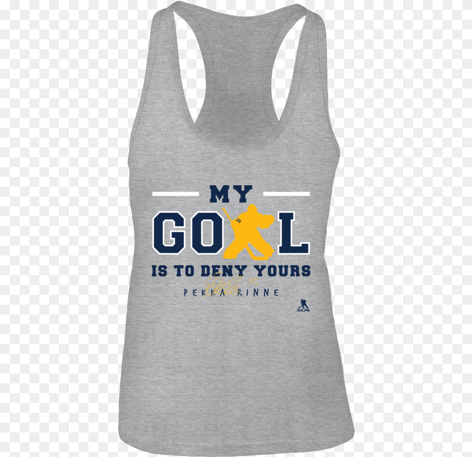 My Goal Is To Deny Yours Pekka Rinne Shirt Active Tank, Clothing, Tank Top, Person Free Png Download