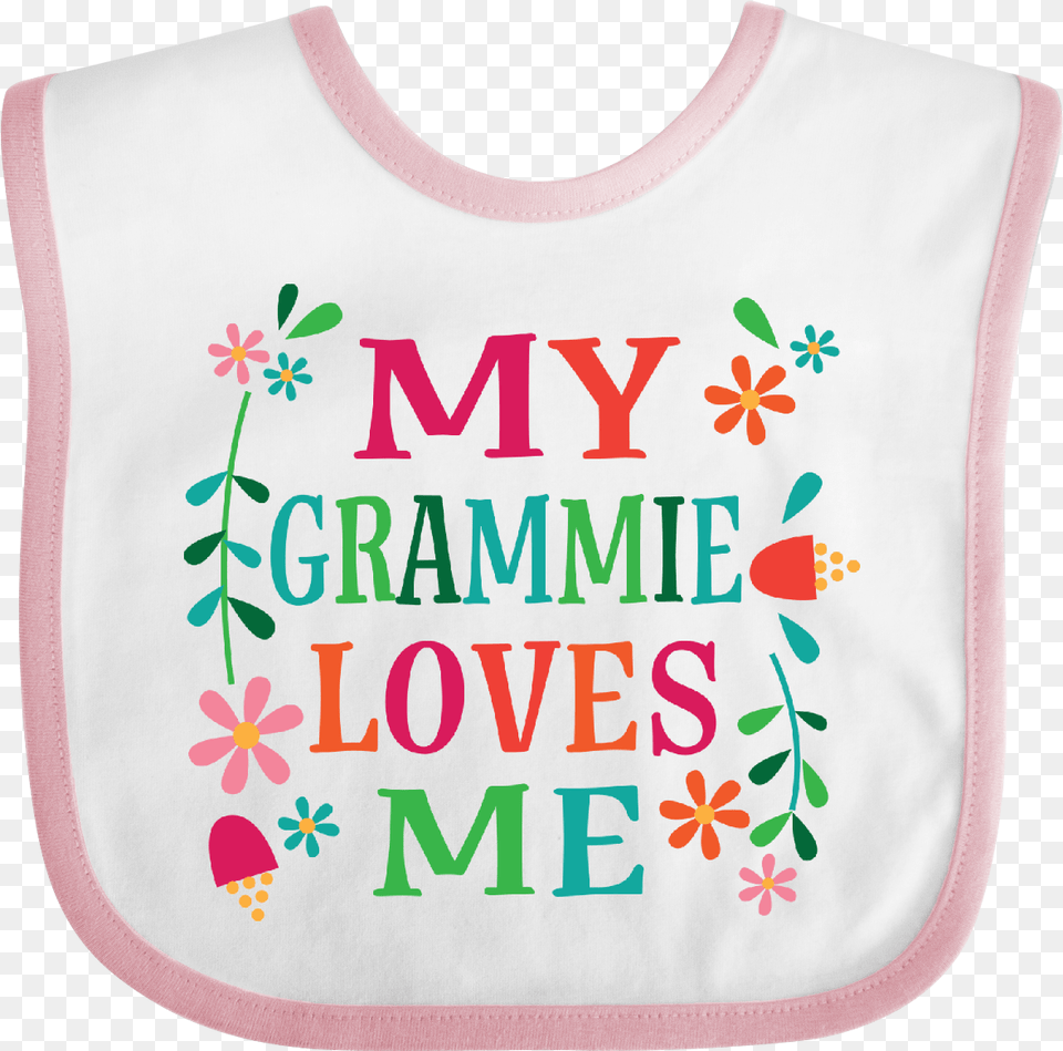 My Grammie Loves Me Girls Gift Baby Bib White And Pink Girl, Person Free Png Download