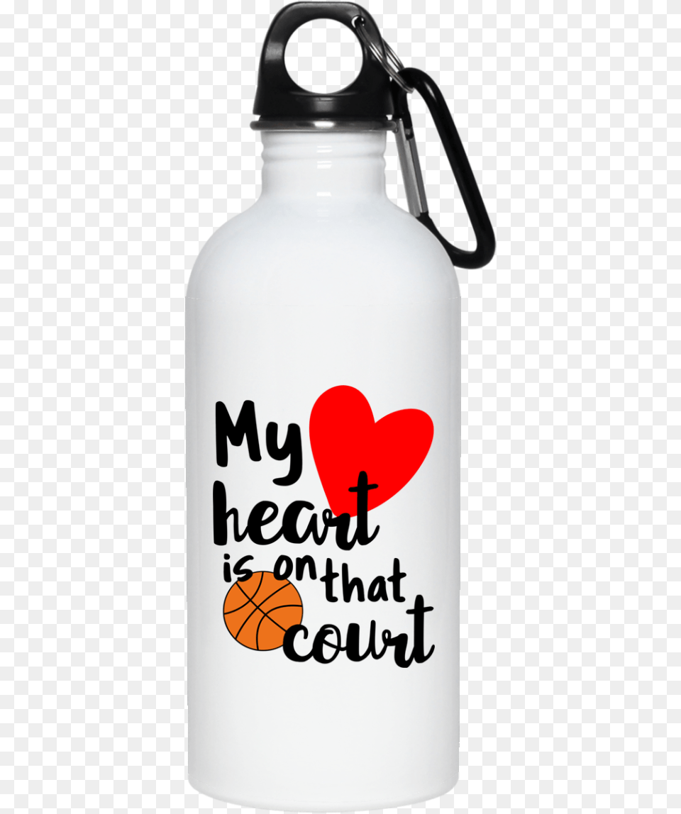 My Heart Is On That Court Water Bottle, Water Bottle, Shaker Png Image