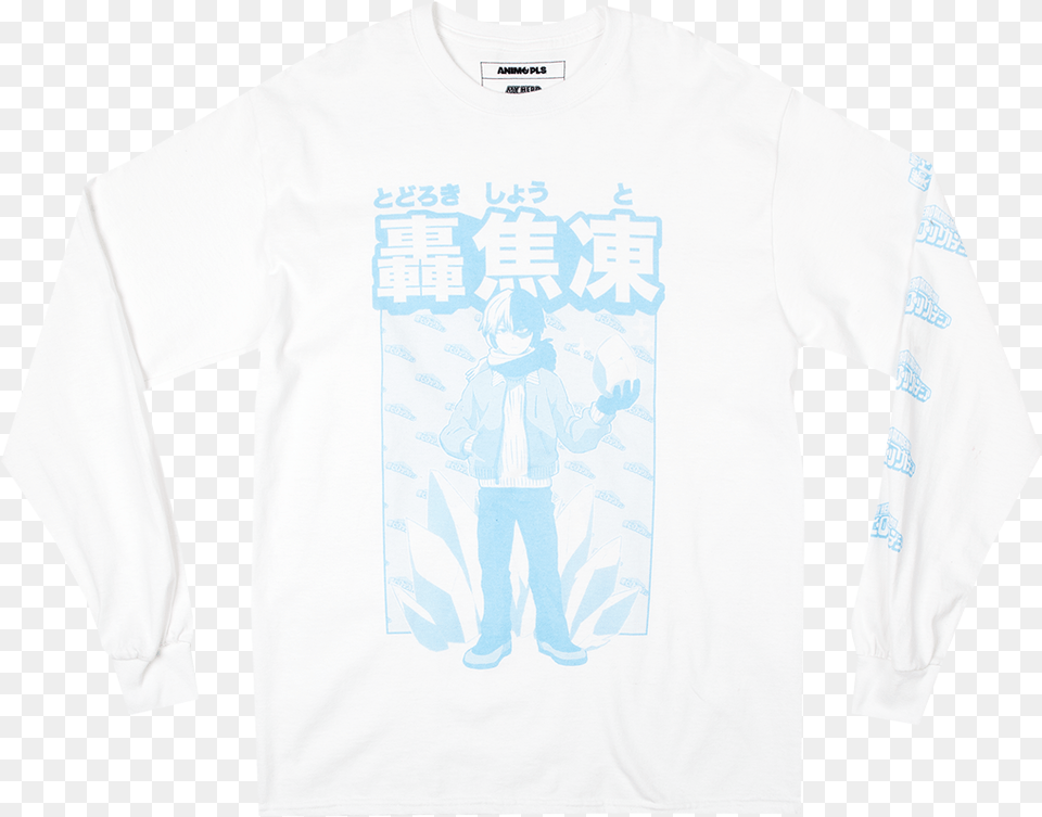 My Hero Academia Todoroki Snow Ball White Longsleeve Long Sleeved T Shirt, T-shirt, Clothing, Sleeve, Long Sleeve Free Transparent Png