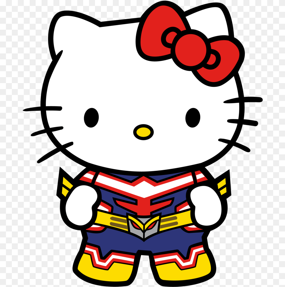 My Hero Academia X Sanrio Hello Kitty All Might Figpin 391 Hello Kitty My Hero Academia, Toy, Baby, Person, Plush Free Png Download