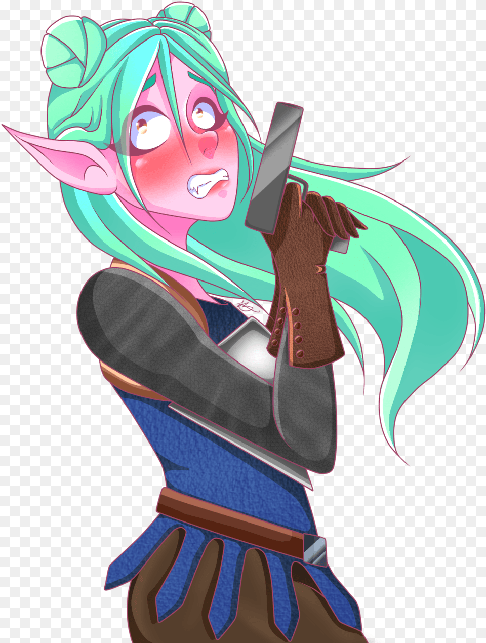 My Lil Elf Girl Playing Fortnite Heheive Been Playing Fortnite Girl Drawing, Publication, Book, Comics, Adult Free Png Download