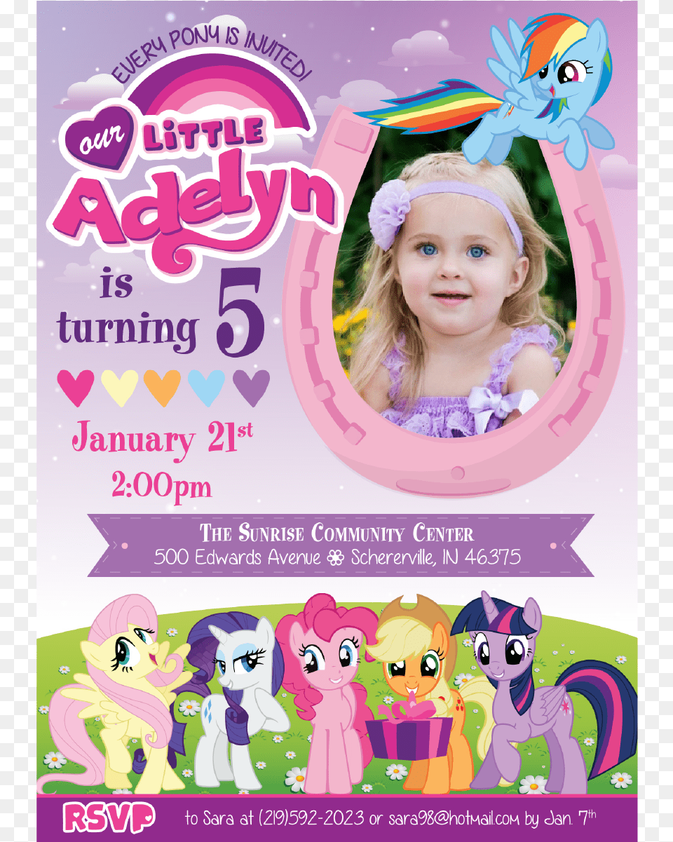 My Little Pony Birthday Invitations My Little Pony, Advertisement, Poster, Baby, Person Free Png Download