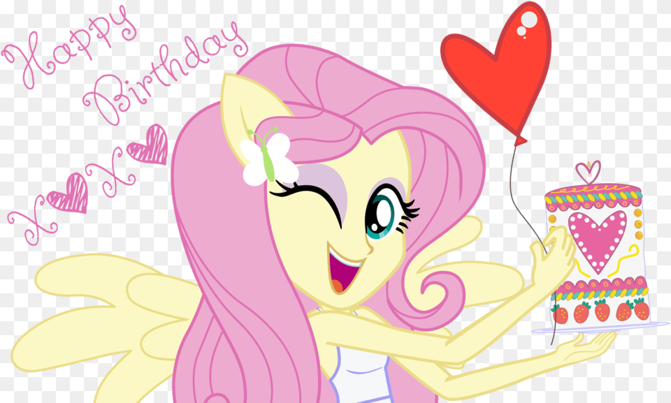 My Little Pony Happy Birthday Fluttershy, Person, People, Dessert, Birthday Cake Free Png