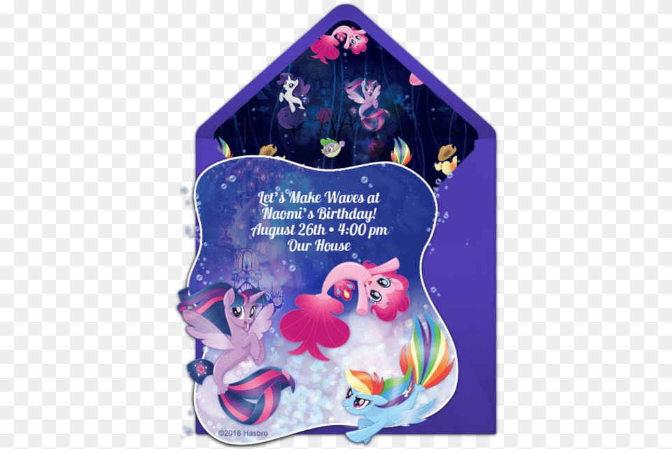 My Little Pony Hasbro Bros My Little Pony Faraway Adventures Fabric, Envelope, Greeting Card, Mail, Purple Free Png Download