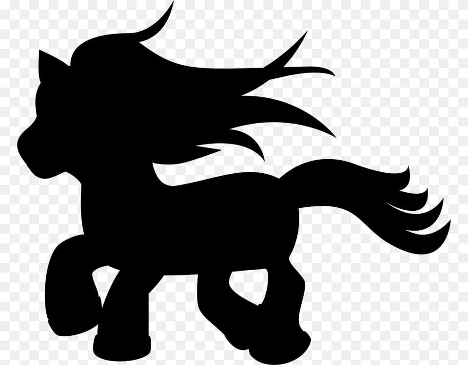 My Little Pony Horse Silhouette Drawing, Gray Free Png