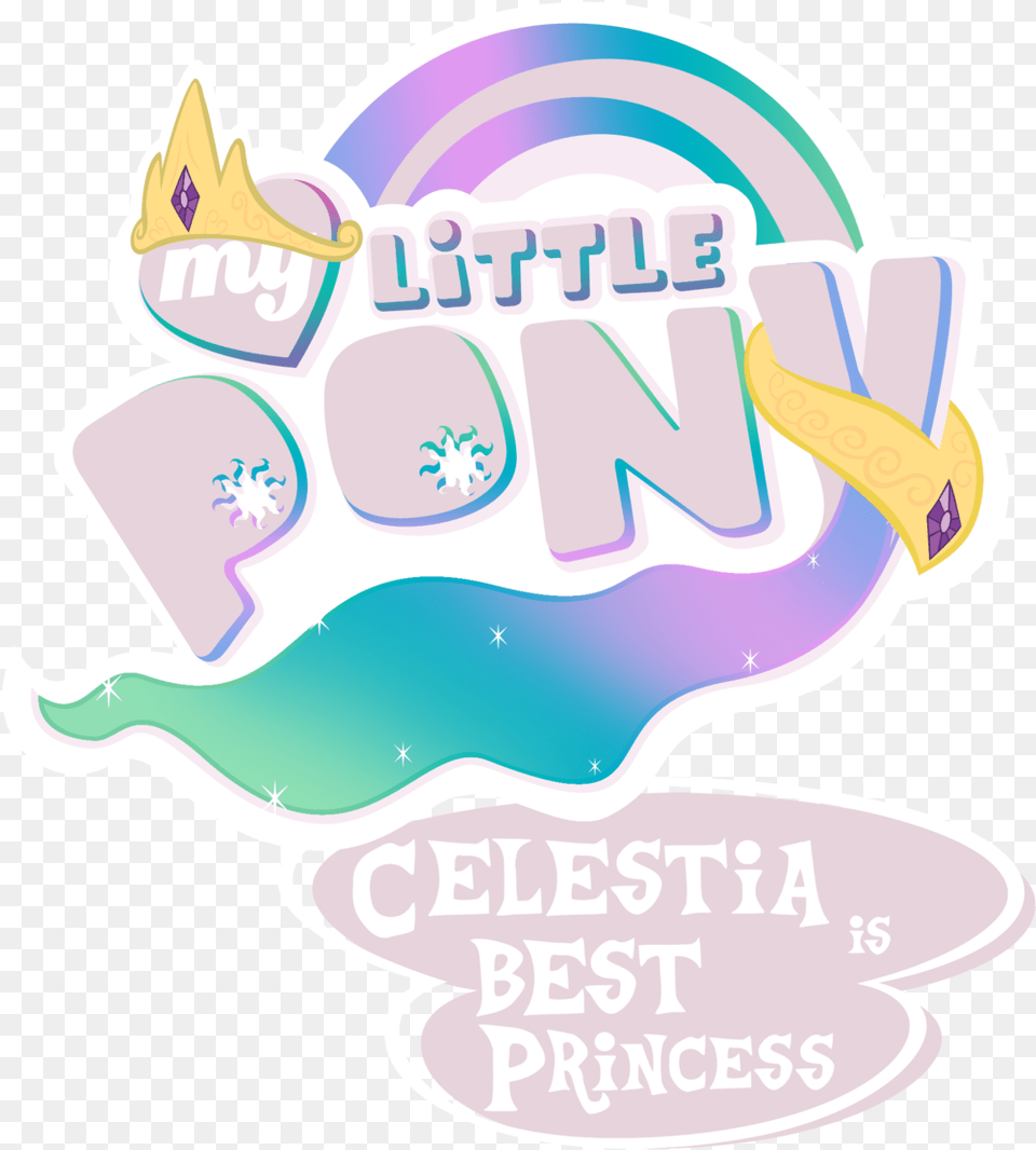 My Little Pony Logo Mlp Celestia Is Best Pony, Sticker, Cream, Dessert, Food Png