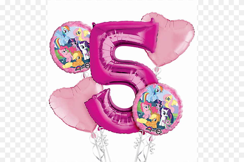 My Little Pony Madness Balloon Bouquet Number 5 Birthday Balloon, Symbol, Text Free Transparent Png