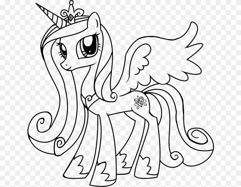 My Little Pony Princess Cadence Coloring Pages Printable My Little Pony Cadence Coloring Pages, Gray Png