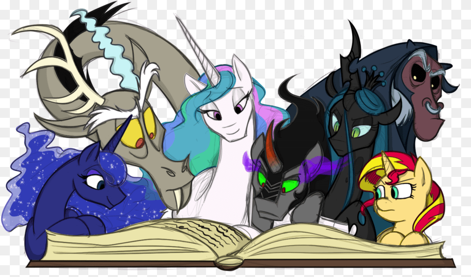 My Little Pony Queen Luna Mlp Discord And King Sombra Ship, Baby, Person, Book, Comics Free Transparent Png