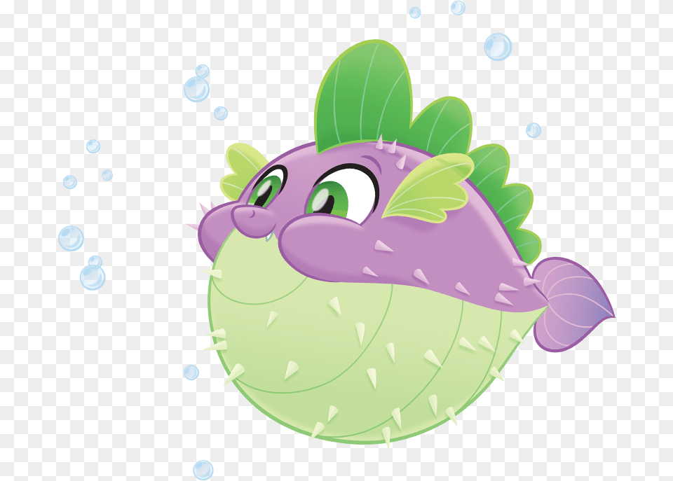 My Little Pony The Movie Puffer Fish Spike, Purple, Animal, Sea Life Free Png