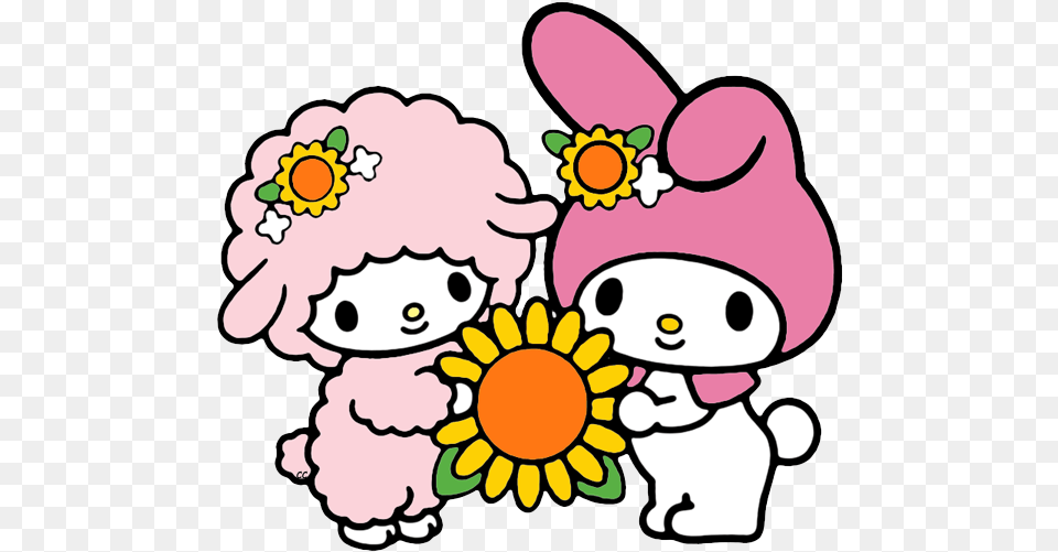 My Melody Clip Art Cartoon My Melody And My Sweet Piano Flower, Daisy, Plant, Petal, Plush Free Png Download