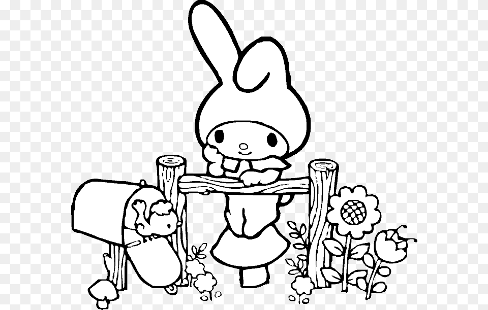 My Melody Coloring Pages, Art, Doodle, Drawing Png Image