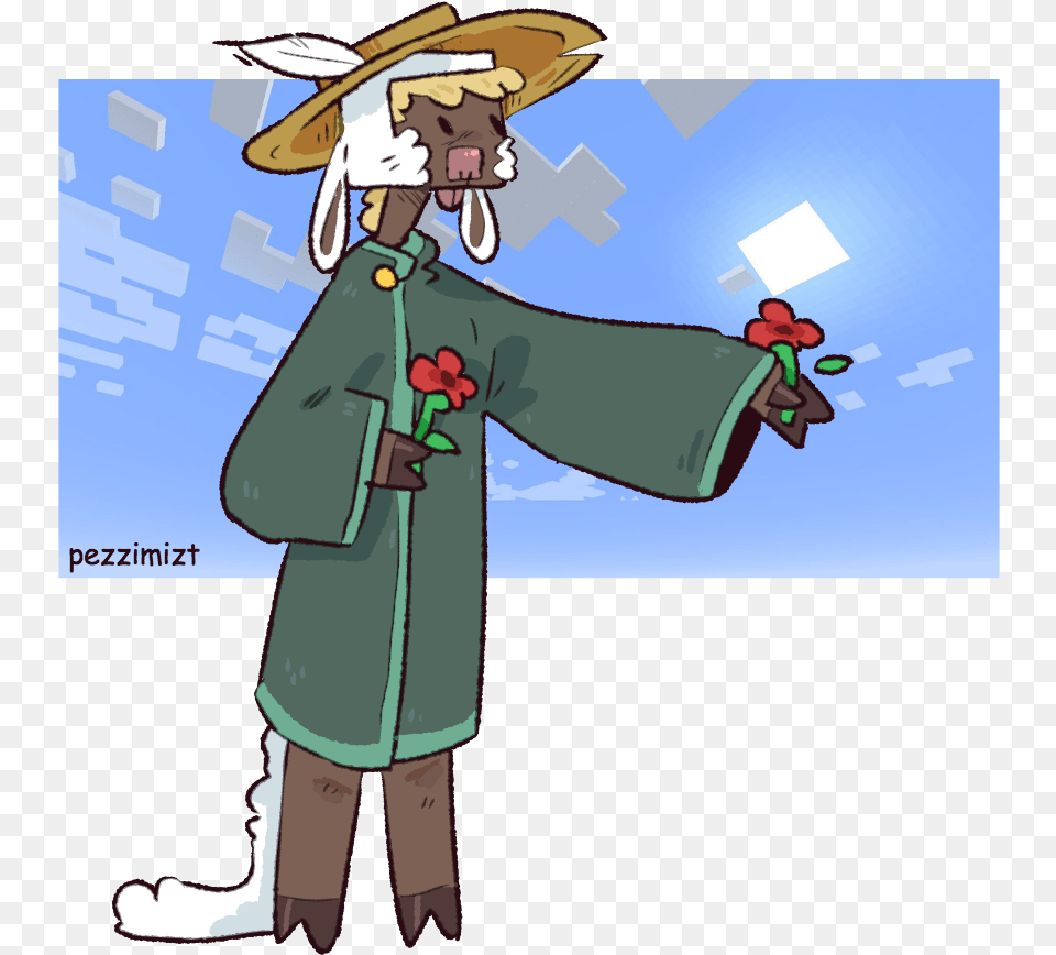My Minecraft Oc Poppy Shes A Sheep Person Who Was Found Minecraft Sheep Oc, Clothing, Coat, Hat, Scarecrow Free Transparent Png