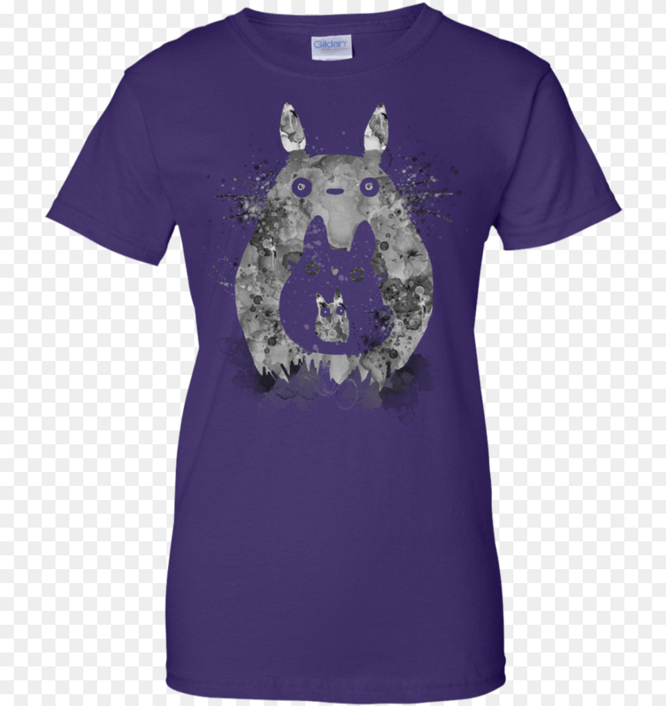 My Neighbour Watercolor And Splatter Totoro T Shirt Can T Relate, Clothing, Purple, T-shirt Free Transparent Png