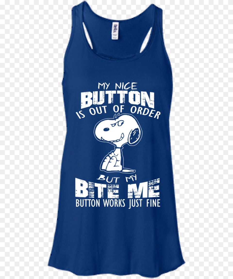 My Nice Button Is Out Of Order But My Bite Me Button, Clothing, Tank Top, Face, Head Free Png