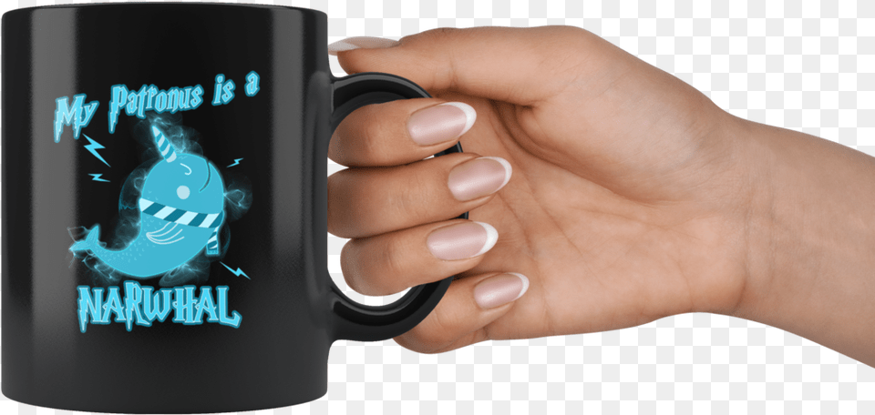 My Patronus Is A Narwhal Mug Mug, Body Part, Finger, Hand, Person Png Image