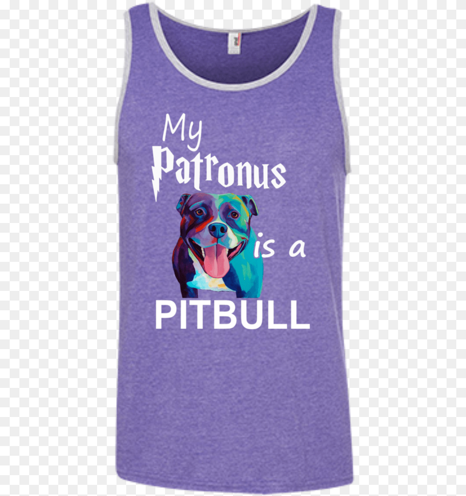 My Patronus Is A Pitbull Ringspun Cotton Tank Top Pit Bull Dog Lover Basic Tees, Clothing, Tank Top, Animal, Canine Free Png Download