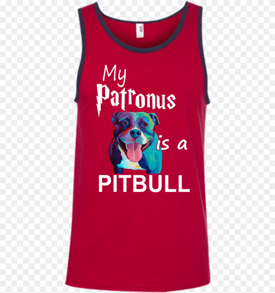 My Patronus Is A Pitbull Ringspun Cotton Tank Top Pit Bull Dog Lover Long Sleeve Tees, Clothing, Tank Top, Animal, Canine Png