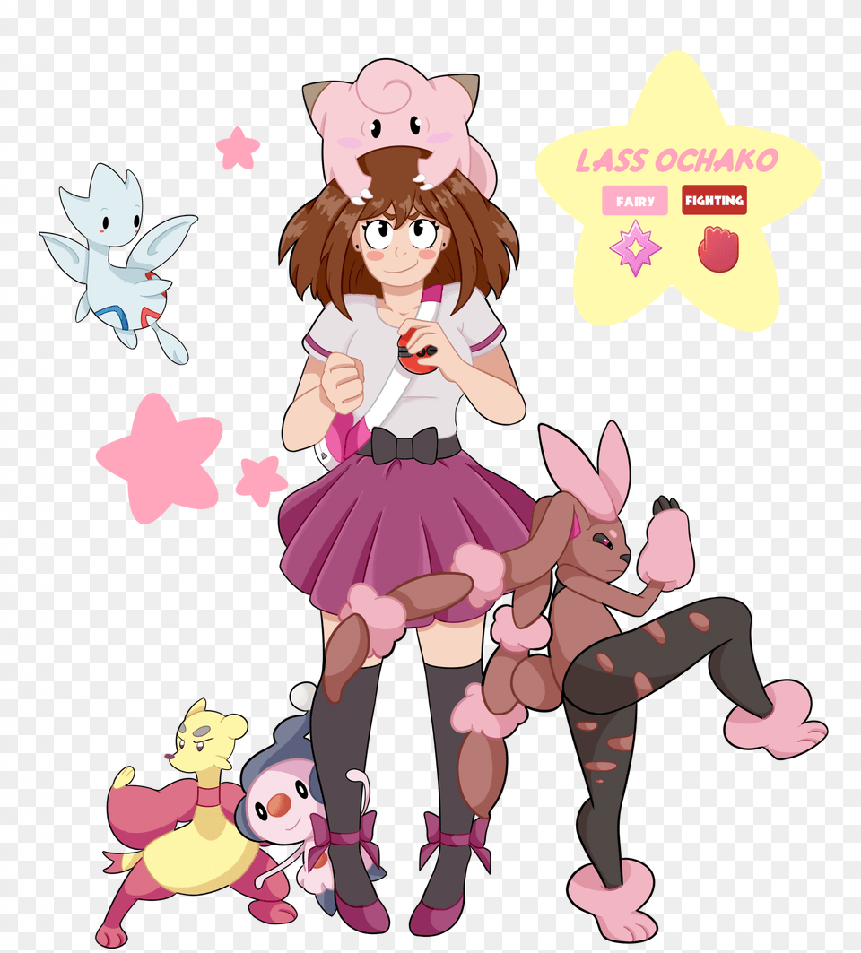 My Pokemon Academia Uraraka Ochako Trainer Pokcharms Uraraka As A Pokemon, Book, Comics, Publication, Baby Png