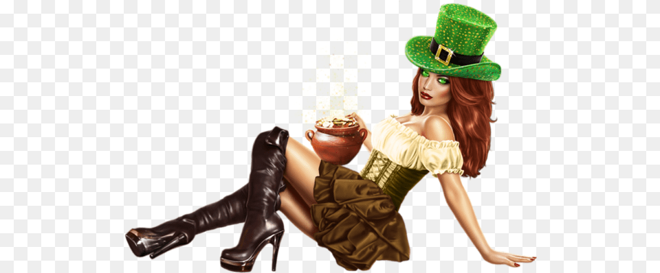 My Pot Of Gold Paper, Adult, Clothing, Female, Hat Png