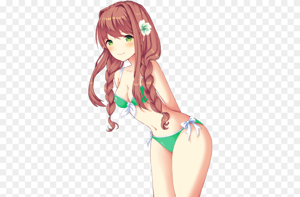 My Surf Green Edited Version Of Uetched39s Monika Bikini Ddlc Monika, Swimwear, Book, Clothing, Comics Free Png Download