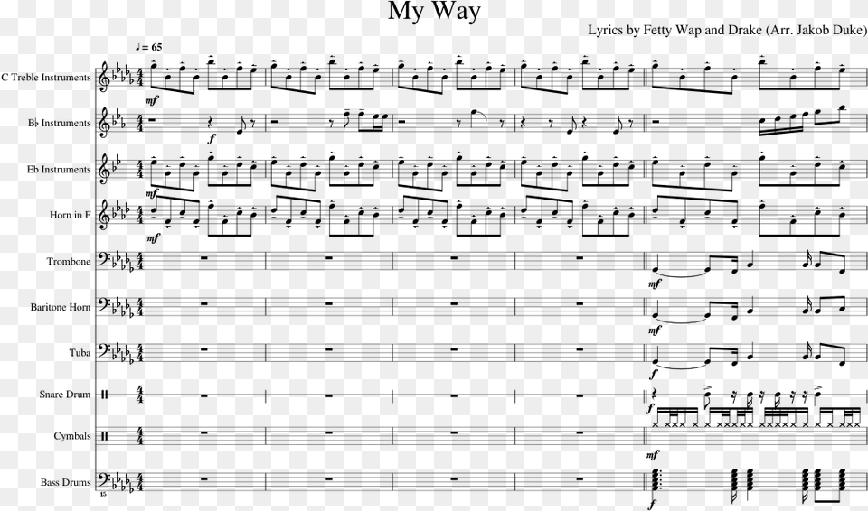 My Way Trumpet Notes, Gray Png