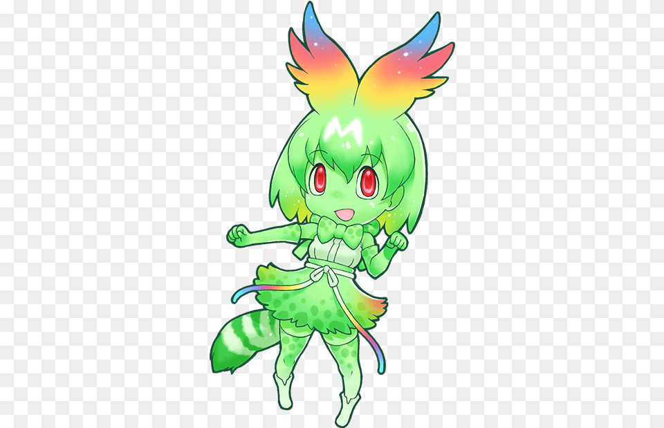 Myanimelistnet Green Serval Kemono Friends, Art, Graphics, Baby, Person Png