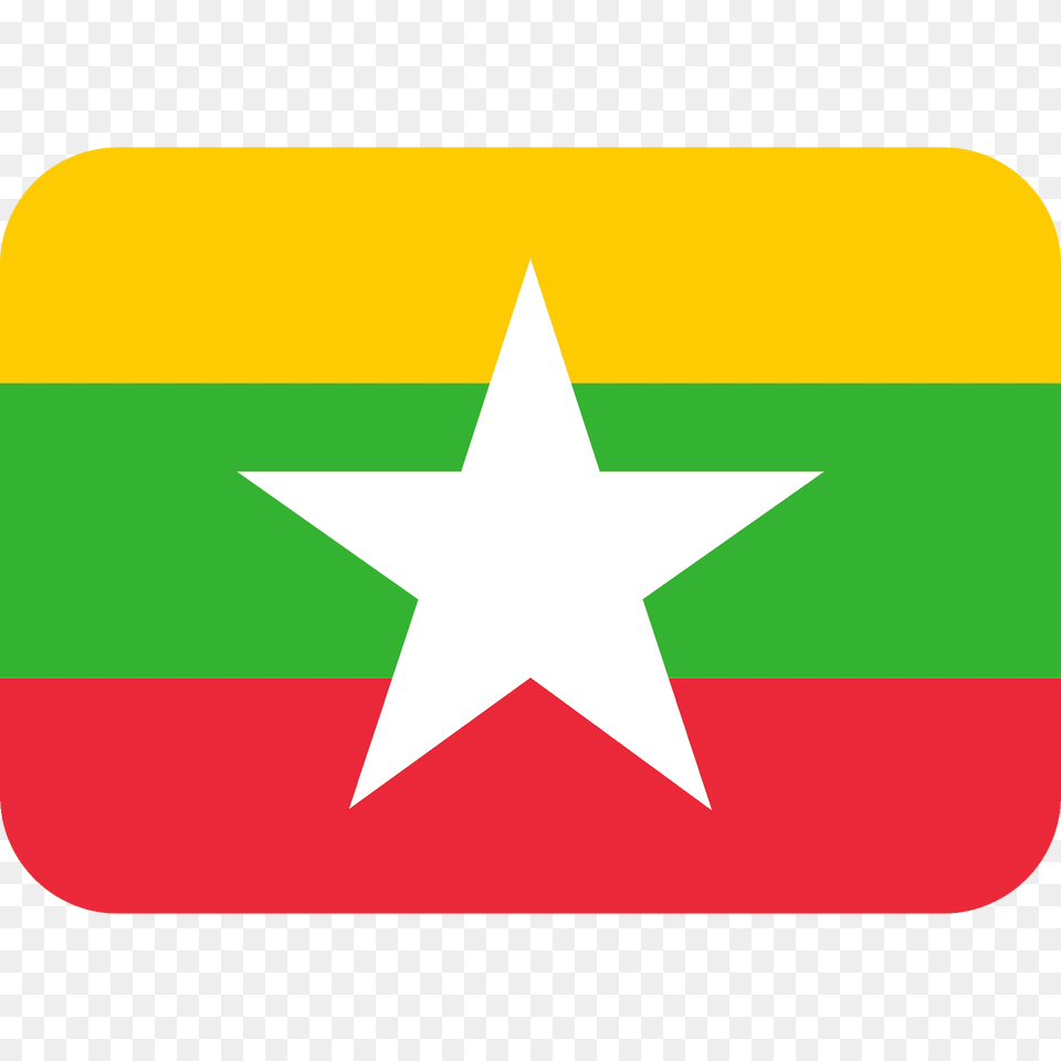 Myanmar Burma Flag Emoji Clipart, Star Symbol, Symbol Png
